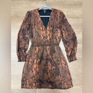 Bar III Brown Snake Print Dress
